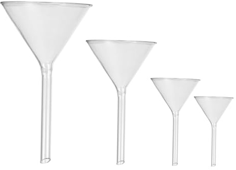 Hohopeti 4 piezas Embudo de Vidrio Corto para Embudo Analítico Resistente Químicos para Experimentos Químicos