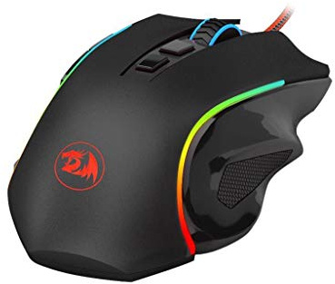 Redragon M607 Griffin Gaming Mouse, Pixart PMW3212 7200 DPI Optical Sensor, RGB Customizable Lighting, 7 Programmable Buttons, Integrated Memory, Switches 10 Million Clicks, schwarz