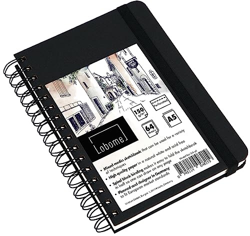 Lobome Sketchbook A5 | 14x21,6 Cm | 128 Pagine Con Carta Bianca Da 150g E Rilegatura A Spirale