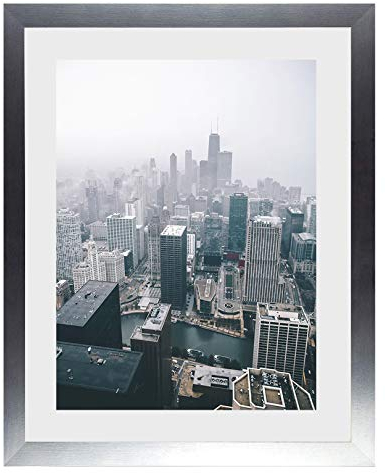 Bilderrahmen Orion Alu Geschliffen Dekor 50 x 70 cm kantig Puzzle modern stabil eckig hochwertig preiswert mit antireflex Kunstglas