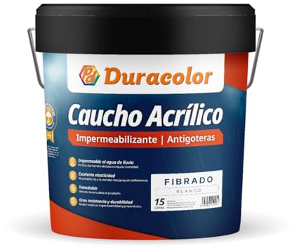Pintura Kalma Antigoteras Fibrado - Color Blanco - 4 Litros - Impermeabilizante de Caucho Acrílico con Fibra de Vidrio - Durabilidad y Elasticidad Permanente - Acabado Satinado - Duracolor