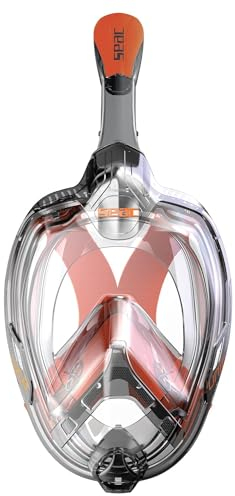 Seac Unica SLT, maschera integrale da snorkeling per adulti e bambini dai 6 anni in su, facciale in polimero anallergico senza ftalati, testata e brevettata, L/XL, nero