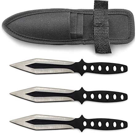 Outdoor Stainless Steel Practice Throwers Tool, 3pcs w/Nylon Sheath
