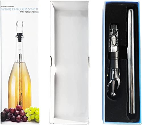 RZXBB Botella de acero inoxidable, barra de vino para enfriar vino, enfriador de champán, enfriador de botellas, accesorio ideal para vino, hombres, vino rojo y blanco