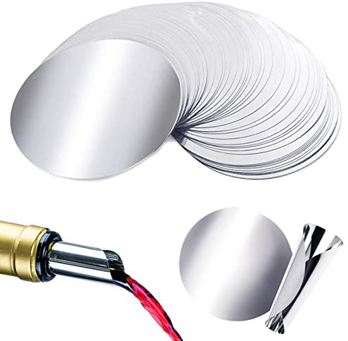 VEGCOO 60 Pcs Stop Goutte Vin, Becs Verseurs Vin en Aluminium Réutilisables, Anti Goutte Aluminium Foil pour Restaurants, Bars, Clubs(60 Pcs)