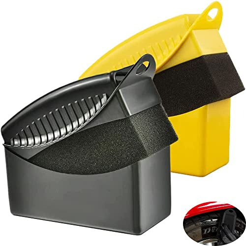 Lohill 2 Stück Tire Dressing Applicator Pad, Auftragschwamm Reifengel,Reifenglanz Wachs Applikator Pad, Reifenreinigungswerkzeuge, für Reifen Reifengel Reifensalbe