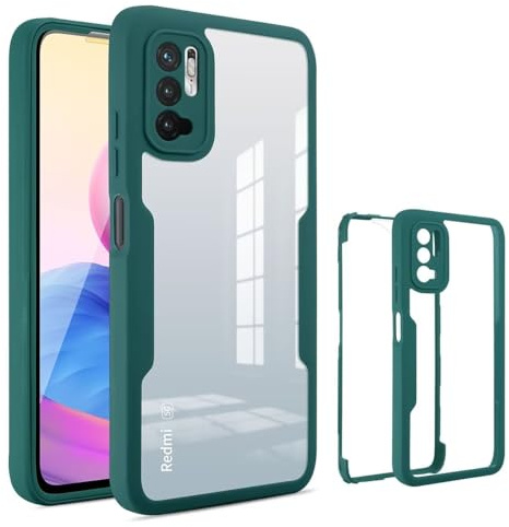 FMPCUON Liquid Silicone Case für Xiaomi 12T/12T Pro 6.67 Hülle,360 Grad Stoßfest Handyhülle Silikon Roubst Cover mit Integriertem Displayschutz Schutzhülle Case Cover,Grün