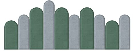 SOVORM Arc Velvet Upholstered Headboard for Twin, Full and Queen,Peel and Stick 3D Wall Panel for Modern Bedroom Living Room,Green and Grey