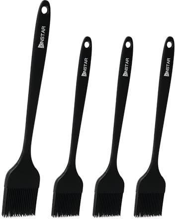 4 Pack Silicone Basting Pastry Brushes; Heat Resistant Pastry Brush ;Enhance Your Grill and Baking Skills with Our Heavy-Duty Steel Core Brush - Ideal for Cooking Enthusiasts and Pros Alike