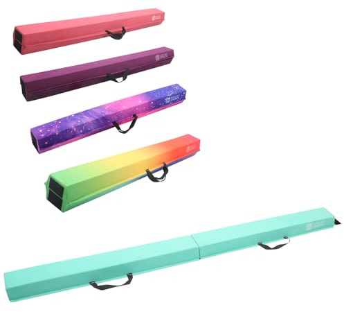 Modern-Depo Folding Foldable Gymnastics Balance Beam Equipment for Kids, Floor Beam Gymnastics for Home/Practice/Therapy, 9.5ft 9.5 FT 113 x 6 Non Slip Walking Beam, Light Green
