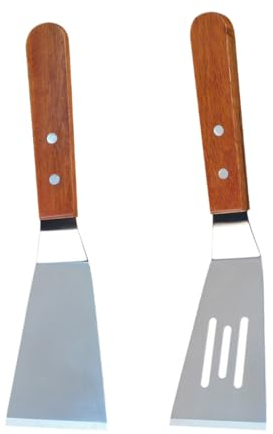 Garneck Edelstahl Bbq Schaufel Mit Holzgriff Hohler Pfannenwender Zum Braten Und Backen Mini Spachtel Für Eier Steak Pfannkuchen Auslaufsicher Und Handlich Vielseitiges Küchenwerkzeug