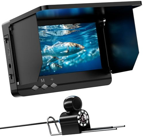 Underwater Fishing Camera,Wohuole Portable Fish Finder Camera HD 1000 TVL Infrared LED Waterproof Camera with 4.3 Inch LCD Monitor 15M Cable for Ice Lake Sea Boat Kayak Fishing(4.3 INCH)