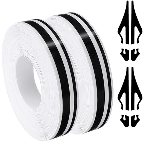 2 Rollos Vinilo Adhesivo Coche, 9.8m Cinta Adhesiva Decoracion Coche Tira