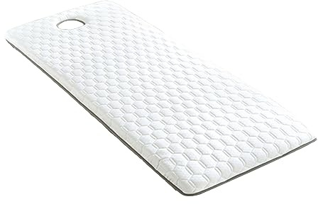 Wimpernbettauflage aus Memory-Schaum mit Gesichts-Atemloch, rutschfeste Spa-Matratzenauflage für Massageliege, 2 cm Dicke, Weiß, 75 x 190 cm