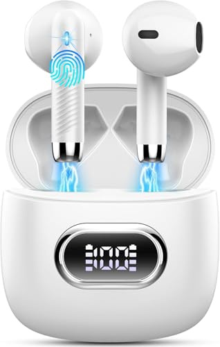 Wireless Earbuds, Bluetooth 5.3 Headphones Mini Wireless Headphones In Ear with ENC Noise Cancelling Mic, 42H Bluetooth Earbuds with HiFi Stereo, Wireless Earphones IP7 Waterproof for Android iOS