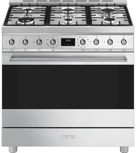 Cocina Gas y Eléctrica SMEG C9GMX2 90cm Inox 6 zonas