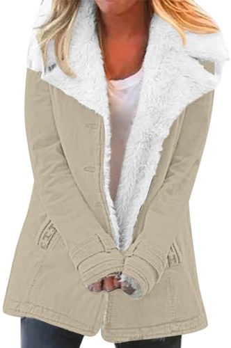 Uwdiohq Mujer Casaul invierno manga larga sólido bolsillo cárdigan botón superior suéter tejido con capucha abrigo blusa de felpa Abrigos Mujer Invierno Pelo Parka Mujer Primavera