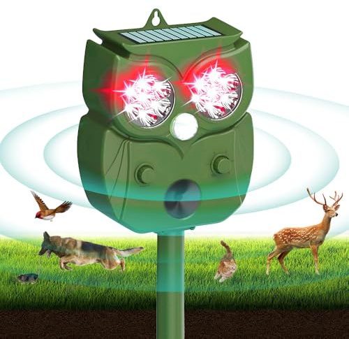 KBIBCK Katzenschreck Ultraschall, Katzenschreck für Garten, Tiervertreiber Ultraschall Solar, Solar Maulwurfschreck USB, Wasserdicht IP65 Marderschreck für Katzen Hunde Vögel Füchse Mäuse Waschbären