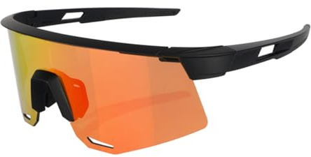 dKargo Cykling, polariserade sportsolglasögon för män, kvinnor, UV400, baseboll, löpning, golf, motorcykel, löpning, fiske, Svart orange, One Size