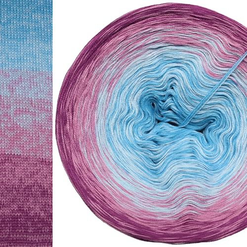 Farbverlaufsgarn 5, 4 oder 3 Fach Bobbel Wolle häkeln stricken strickgarn Verlaufsgarn (Rosenwasser - Oleander außen, 3fach - 150g/750m)