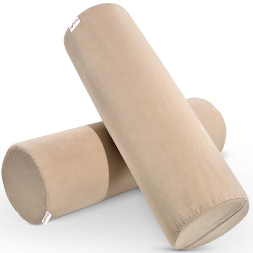 Linodino® Kuschelrollen – Spielsofa Add-ons im 2er-Set | Erweiterungs-Bauteile als Armlehnen, Rollelemente oder kreatives Bauteil für das Kinderzimmer I Strandbeige