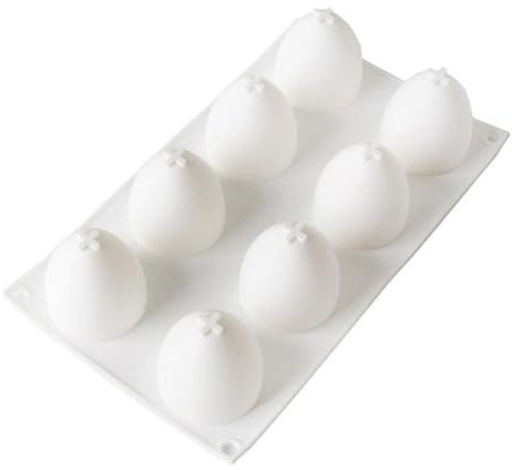 Moldes de huevo de silicona Pascua Estereo 8 Moldes de mantequilla de forma de huevo, pan de muffins seguro, moldes reutilizables de moldes de mantequilla, bandeja para muffins de silicona.
