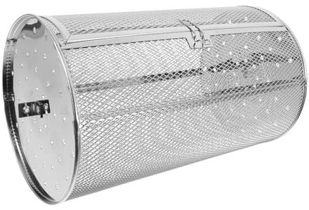 FONDOTIN Jaula Giratoria Para Asador Acero Inoxidable 180x300 Mm Para Horno Cocina, Cesta Para Asar Verduras y Brochetas Barbacoa Soporte Giratorio y Diseño Extraíble