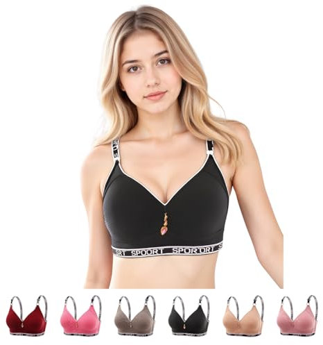 Liebeimmier Wireless Bras for Women Non Wired Full Coverage Minimizer Bras Plus Size Everyday Underwear Ladies Soft Cup Push up Bralette Comfort Posture Bra Black