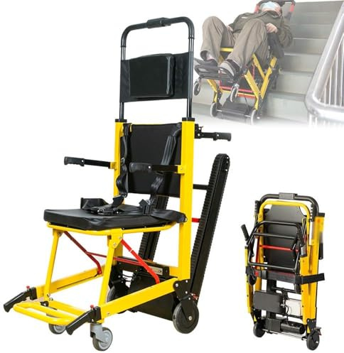 Qquhiaioe Elektrischer Kletterstuhl Rollstuhlwagen Für ältere Menschen Mit Behinderungen,Elektrischer Aufzug Treppenstuhl W/Sicherheitsgurte,für Den Täglichen Transfer