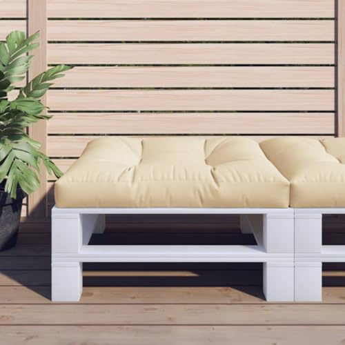 Teenpull Palettenkissen Beige 80x80x12 cm für Gartenmöbel, Outdoor-Loungesitz, wasserabweisend und langlebiges Polyester-Material