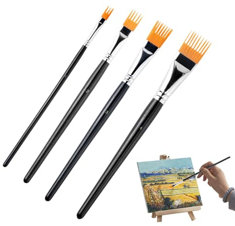 keloppasit Pennelli per Pittura Artistica - 4 Pezzi Penna con Impugnatura Ergonomica - Set Di Pennelli Per Pittura Artistica Con Manico Ergonomico,Per Artigianato Disegno Colorare Bambini Adulti Aula