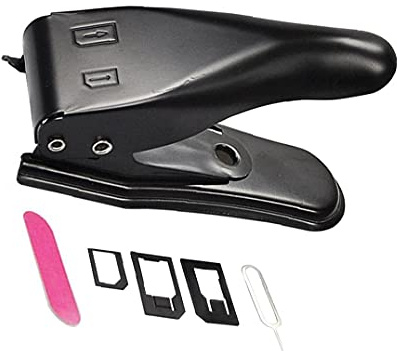 Dual 2-in-1-Handy-Kartenschneider, SIM-Kartenschneider, mit Nano-SIM-Karten-Adapter, Standard-SIM-Pin für Mobiltelefone, Schwarz