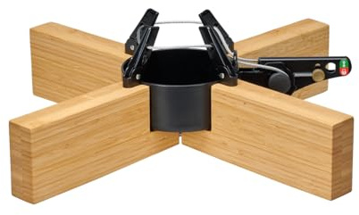 Krinner Design Christbaumständer Kopenhagen Bambus Holz für Baumhöhe bis 2,5m Moderne Weihnachtsbaumständer 50cm mit Rundum-Einseil-Technik