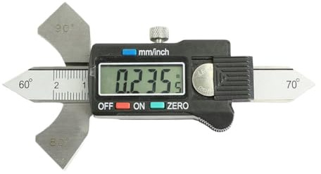 FACAIIO Calibro di saldatura digitale 0-20mm Calibro elettronico Groove Calibro in acciaio inox con per multi-angolo per la misurazione per conversione 60°/70°/80° e mm/pollici
