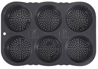 6Cavity Moule à chignon en silicone anti-adhésif pour petits pains faits maison Répartition homogène de la chaleur Gris