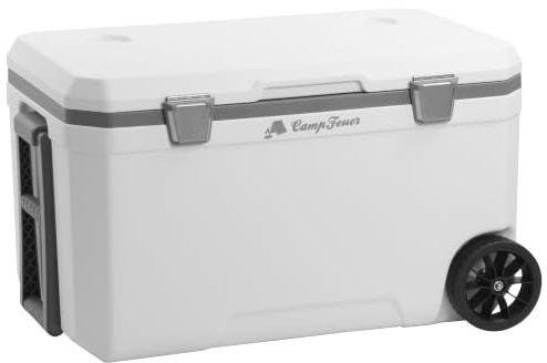CampFeuer Nevera de 70 litros con ruedas, nevera con ruedas, nevera aislada con asas, caja de refrigeración móvil, caja de hielo, mini nevera | Thermobox, Snackbox, enfriador de hielo, caja
