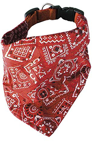 ICA Hundeschmuck Bandana Rot Paisley Halstuch Größe S für Hunde Sommer Lässig Cowboy Halstuch