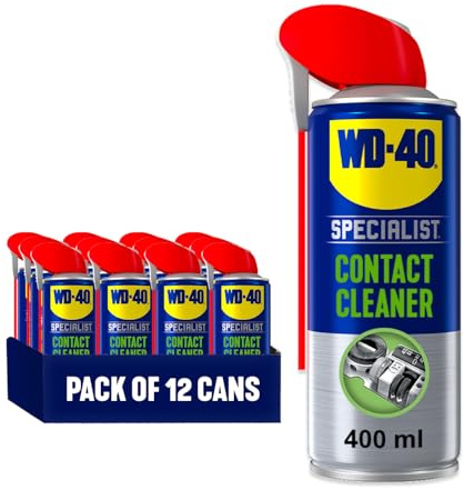 WD-40 Specialist Contact Cleaner Electrical Spray, 400ml 12-Pack, Contact Cleaner for Circuit Boards, Switches, Sensors, and Gaming Equipment