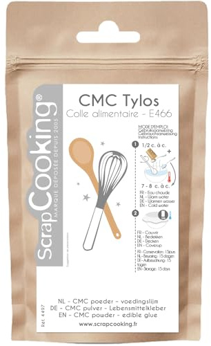 Pot de Poudre CMC Tylos; Colle Alimentaire; 35 g, Blanc