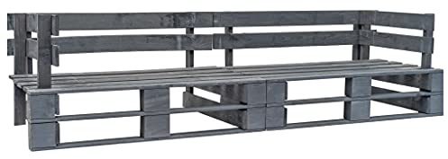 vidaXL Garten-Palettensofa 2-Sitzer Grau Holz