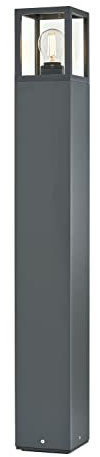 Lindby Lampioncino da giardino Paletto luminoso Segnapassi Alluminio Esterno 90 cm, E27 grigio grafite Illuminazione aiuole sentieri cortile luci led esterno