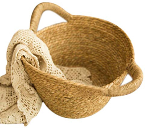 KERDEJAR Photography Basket,Newborn Photo Shooting Basket Children Woven Baskets Baby Full Moon Photography Props