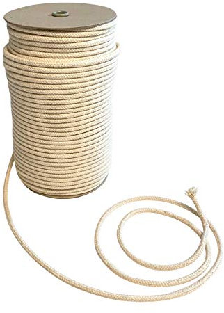 IPEA-Corda di Cotone Macrame Colore Naturale – 6 mm x 100 Metri – Rotolo Super Lungo – Filo da Cucito per Lavorazioni Artigianali, Decorazioni, Arazzi, Tende, Tinta unita