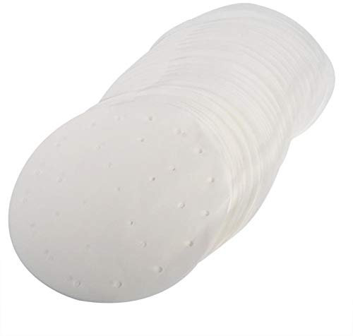 50/100 Pcs Bamboo Steamer Dim Sum Paper, 2 Size for Kitchen Restaurant Non Stick Under (10inch)