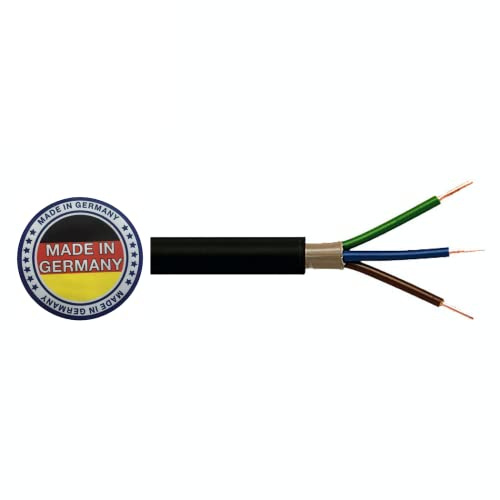 Pollmann NYY J 3 x 1,5, 3 x 2,5, 5 x 1,5, 5 x 2,5 mm², cavo ad alta tensione da 1 a 25 m, (NYY-J, 3 x 1,5 mm², 15 m, colore: nero