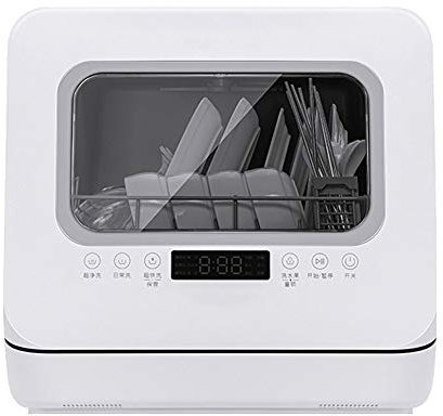 Lavavajillas de sobremesa, Compacto, portátil, encimera, Integrado, con 6 Cubiertos, Almacenamiento a Alta Temperatura de 72 °C, con Frutas y Verduras