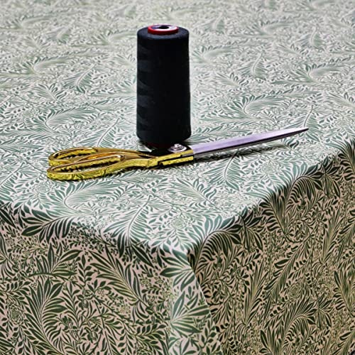Jolee Fabrics William Morris Cotton Fabric Tablecloth | Rectangle Table Cloth 135cm x 350cm | Patterned Floral Table Cover For Dining, Kitchen & Coffee Tables (Larkspur Green)