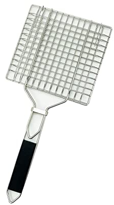 RAHYMA Fischgrillkorb for Außengrill, Edelstahl-Grillkorb mit großem Fassungsvermögen und abnehmbarem Griff for Gemüse, Fische, Garnelen, klein/208 (Color : Small)