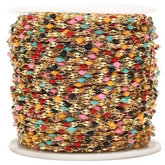 GIOTEL Perlen 2 mm Breite 6 Farben Edelstahl Kettenglieder Ketten für DIY Schmuckherstellung Schmuck Produktion Kette (Farbe: mehrfarbig, Größe: 5 m)