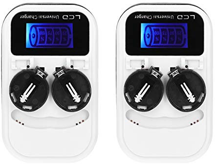 Chargeur De Batterie à Bouton LCD, 2 Pièces, avec Affichage en Cristal, pour LIR2016 LIR2025 LIR2032 ML2016 ML2025 ML2032 CR2032, Prise UE 100 240V